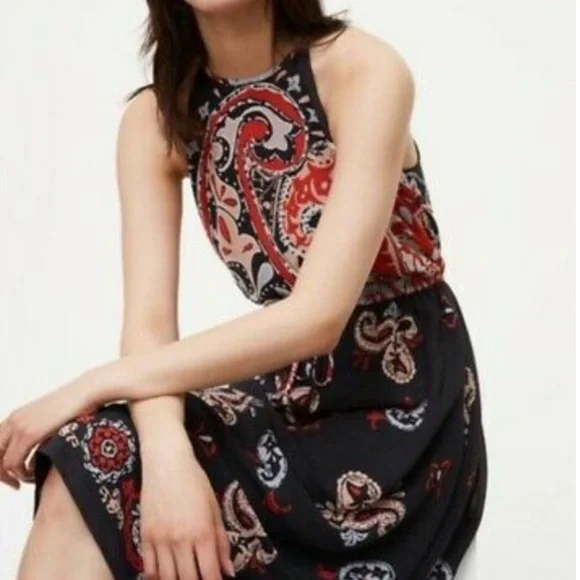 ann taylor loft halter dress Ann Taylor Loft Extra Small XS Women's Dress Halter Neck Dark Blue